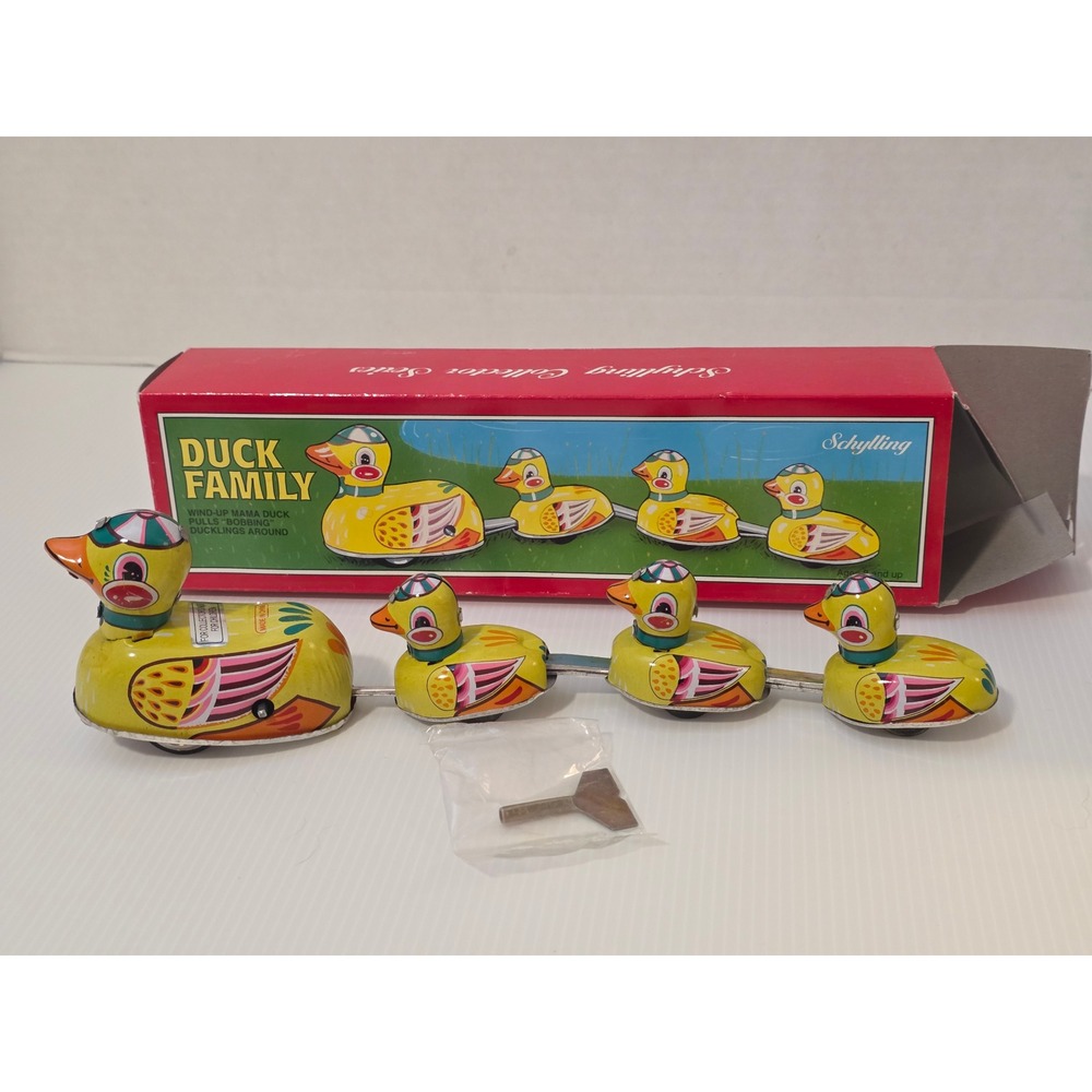 Schylling Duck Family Wind-Up Toy OS Yellow Good 1999 Collector Series